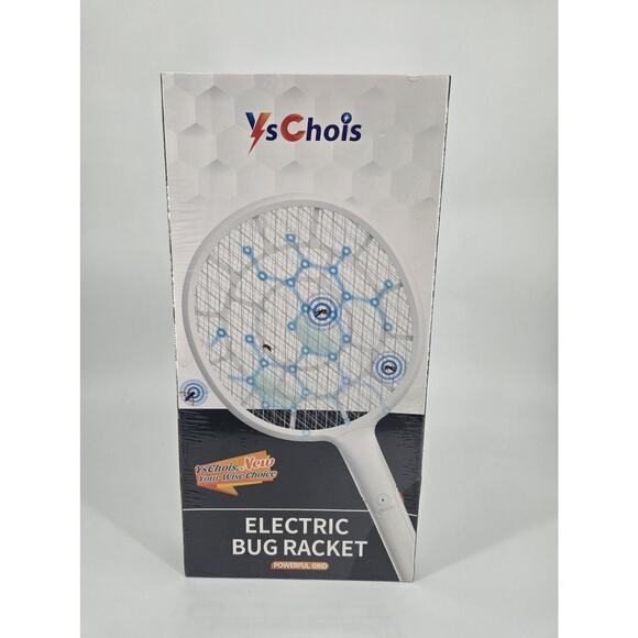 YsChois Electric Fly Swatter Bug Zapper Mosquito Zapper Racket White NEW In Box - Picture 11 of 11